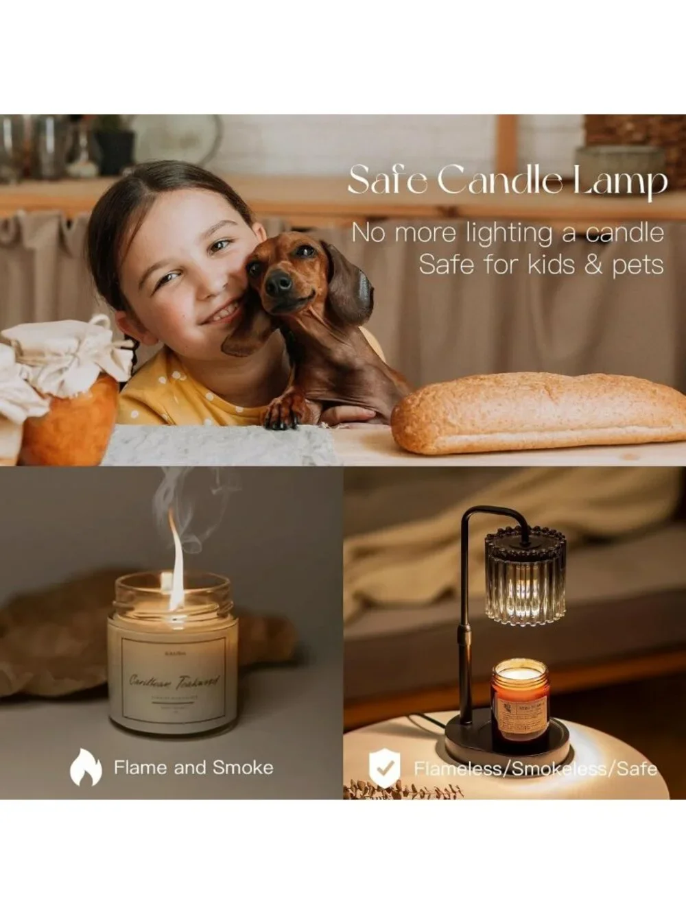 Adjustable Candle Warmer Lamp with Timer - Dimmable Wax Melt Heater for Home